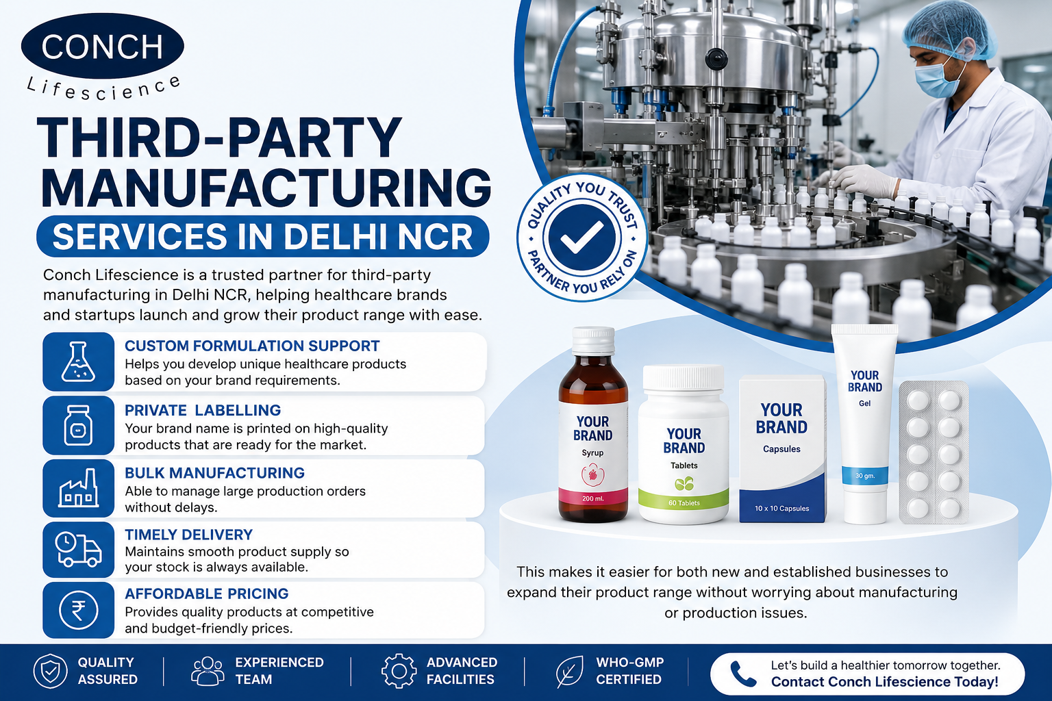 Third-party manufacturing services in Delhi NCR